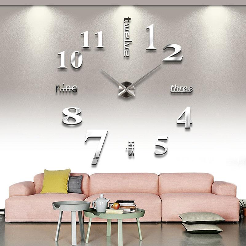 Horloge Murale 3D DIY Sans Perçage - Design Moderne Silencieux