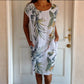 🍀Robe à Col Rond à Imprimé Botanique – Vente de Printemps – Tissu Léger, Motif Naturel & Coupe Décontractée🌸