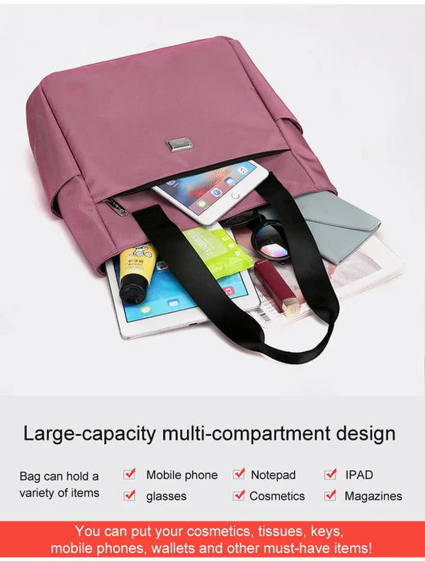 Sac à Bandoulière en Nylon Multi-Poches Imperméable de Grande Capacité