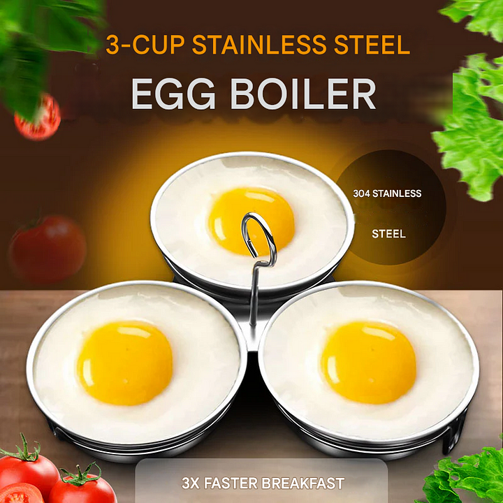 🍳Cuiseur à œufs multifonction en acier inoxydable – pour cuire et pocher vos œufs au quotidien