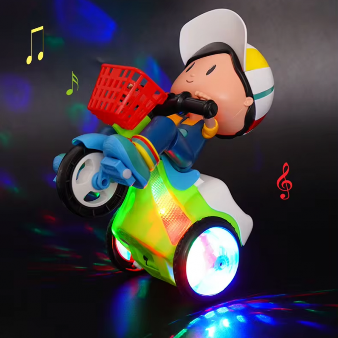 📢📢50% DE RÉDUCTION !! ⏰Tricycle Acrobatique pour Enfants – Plastique Haute Qualité – Musique, Lumières & Rotation 360° for Enfants de 1 à 4 Ans 🎁