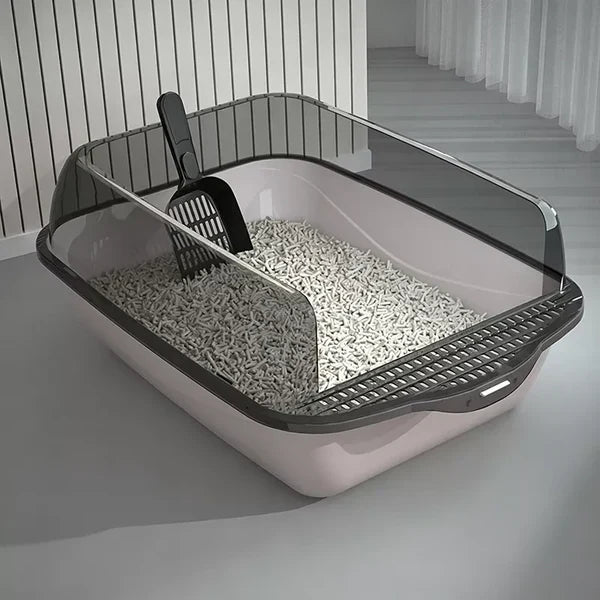 🐱PROMO LIMITÉE 50% DE RÉDUCTION🧹Bac à Litière Semi-fermé avec Protection Anti-éclaboussures – Garde les Sols Propres, Inodore & Facile à Nettoyer💐