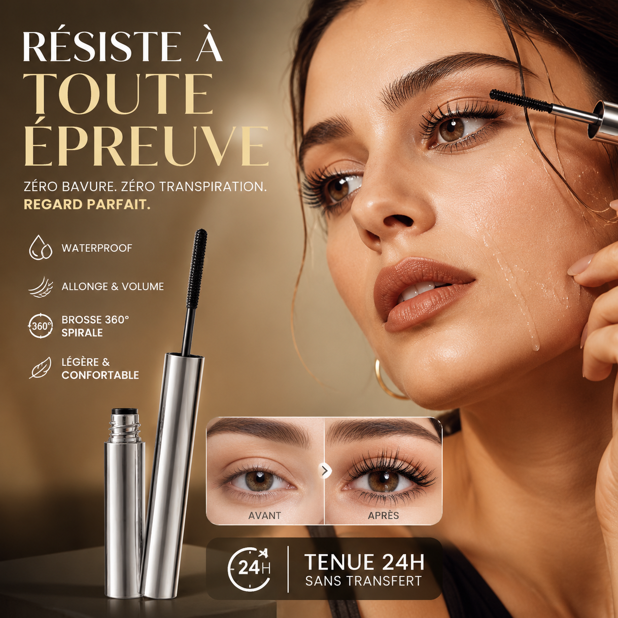 💄 Un acheté, un offert ✨Mascara Waterproof Effet Naturel