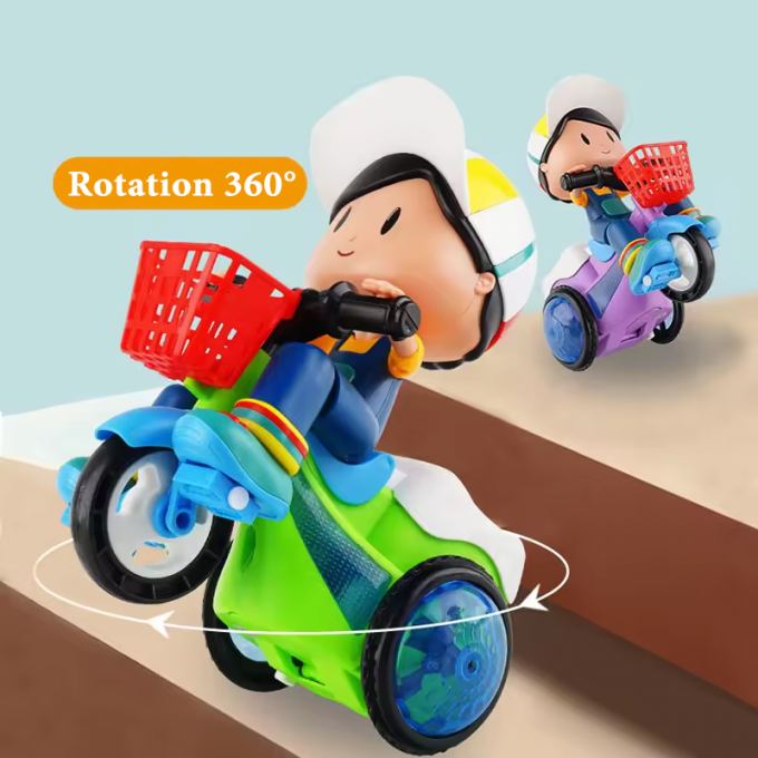 📢📢50% DE RÉDUCTION !! ⏰Tricycle Acrobatique pour Enfants – Plastique Haute Qualité – Musique, Lumières & Rotation 360° for Enfants de 1 à 4 Ans 🎁