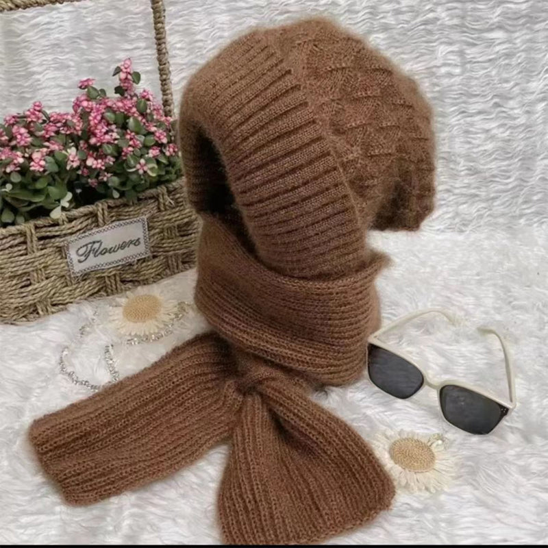 Bonnet et Écharpe Coupe-Vent 2-en-1 avec Protection Auditive Intégrée