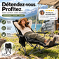 🪑 Fauteuil inclinable pliable à 4 positions + repose-jambes