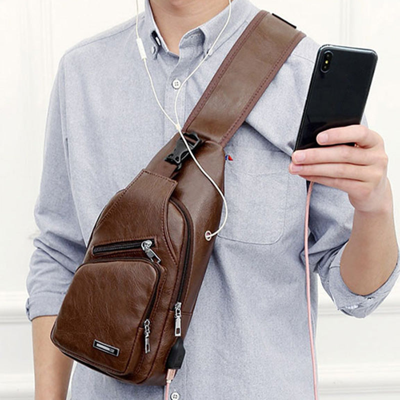💼 Sacoche Multifonctionnelle Homme – Cuir PU – Multiples Poches & Compatible Ordinateur for Bureau & Voyages