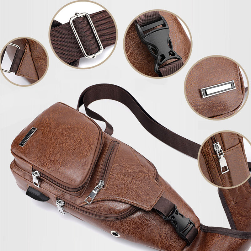 💼 Sacoche Multifonctionnelle Homme – Cuir PU – Multiples Poches & Compatible Ordinateur for Bureau & Voyages