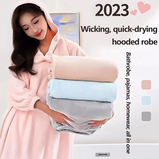 🎄SOLDES DE NOËL 50 % DE RÉDUCTION🎄Peignoir à capuche absorbant et à séchage rapide