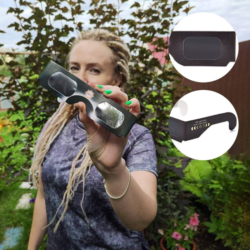 🕶️ 50% DE RÉDUCTION! ☀️ Lunettes Éclipse Solaire ISO 12312-2 – Blocage UV/IR 99,99 % – Observation sûre de l'éclipse en toute confiance 🌑