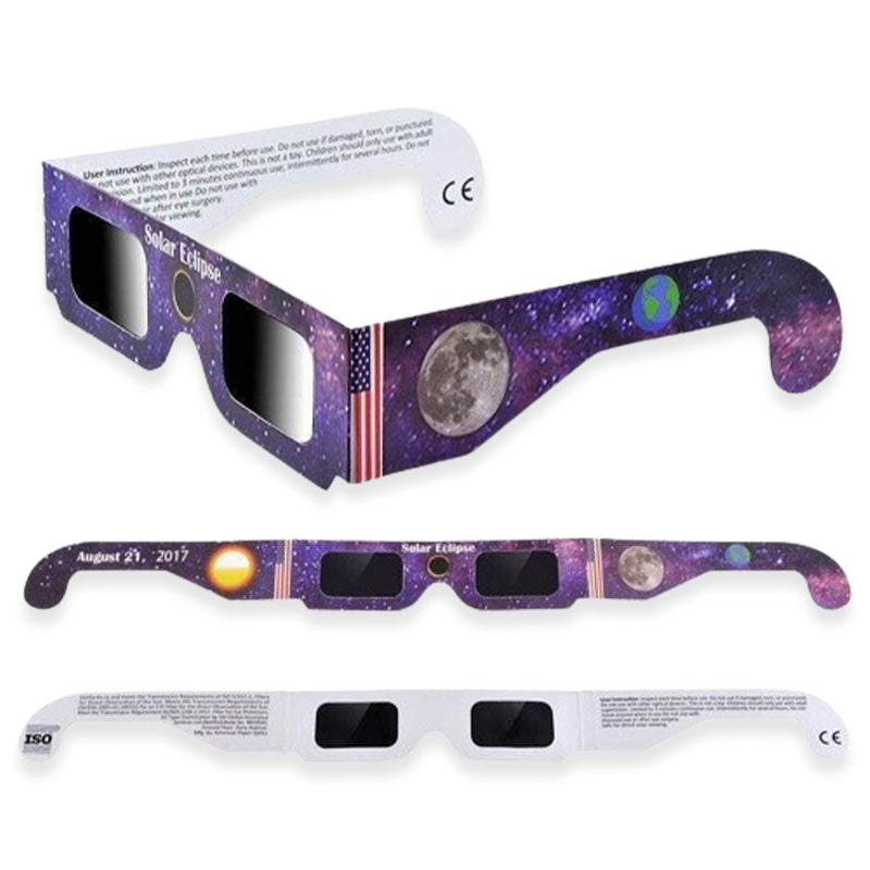 🕶️ 50% DE RÉDUCTION! ☀️ Lunettes Éclipse Solaire ISO 12312-2 – Blocage UV/IR 99,99 % – Observation sûre de l'éclipse en toute confiance 🌑