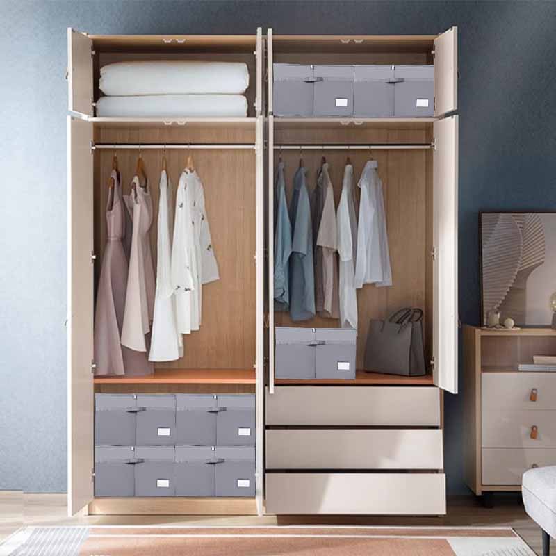 👟 50% DE RÉDUCTION! 📦 Organisateur de Chaussures – 16 compartiments, séparateurs réglables & couvercle transparent – Tissu Oxford – Gris/Noir ✨