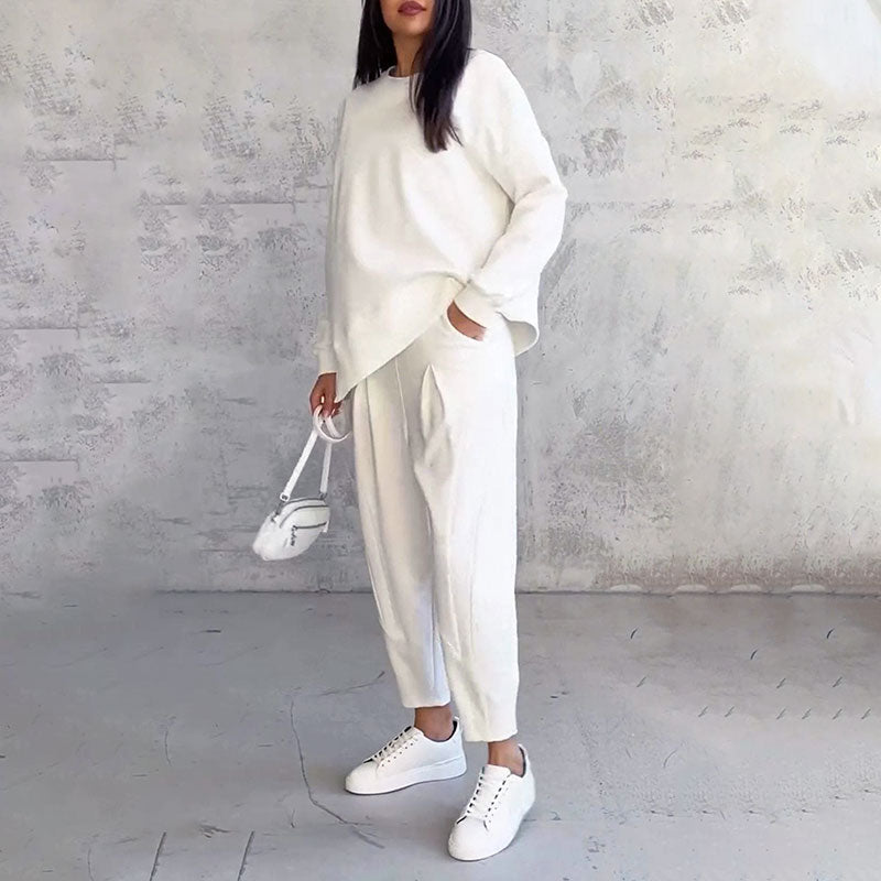 ✨️Ensemble 2 pièces haut à manches longues et pantalon à col rond