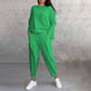 ✨️Ensemble 2 pièces haut à manches longues et pantalon à col rond