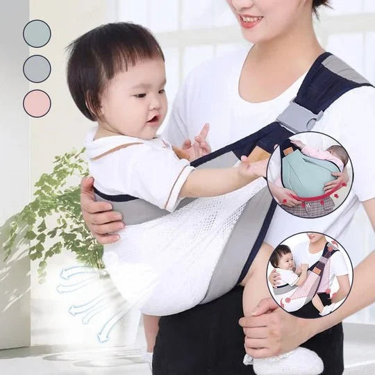 👶 Porte-Bébé Léger — Coton & Maille 3D Respirante, 4 Modes de Portage, Soutien Nuque, 0-36 Mois, 20kg, 3 Couleurs ✨