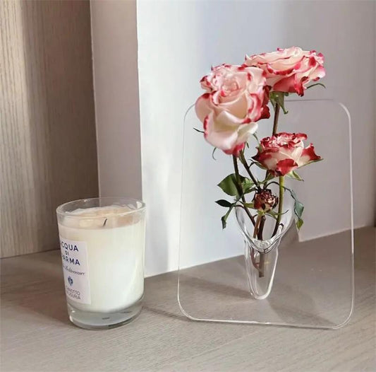 🌹 50 % DE RÉDUCTION MAINTENANT ! 🖼️ Vase à fleurs transparent en forme de cadre photo – Fixation murale et gain de place – Design unique, parfait pour les fleurs séchées ou fraîches – Décoration élégante pour la maison ou le bureau ✨