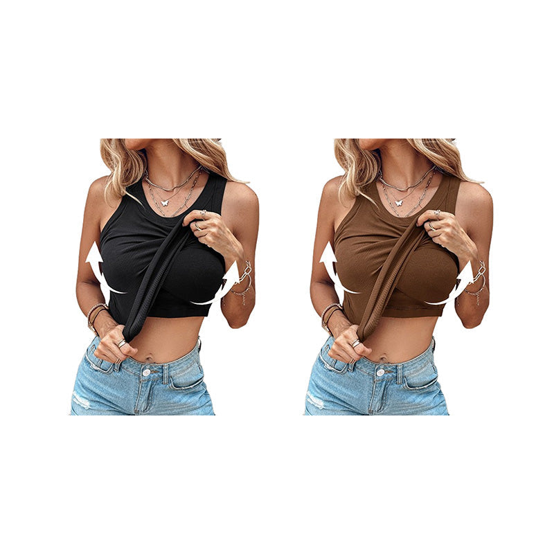 👗 50% DE RÉDUCTION 🔥 Débardeur côtelé avec soutien-gorge intégré – Coupe gainante & confort ultime – 6 couleurs – parfait sous une veste ou porté seul pour un look chic et pratique 👙