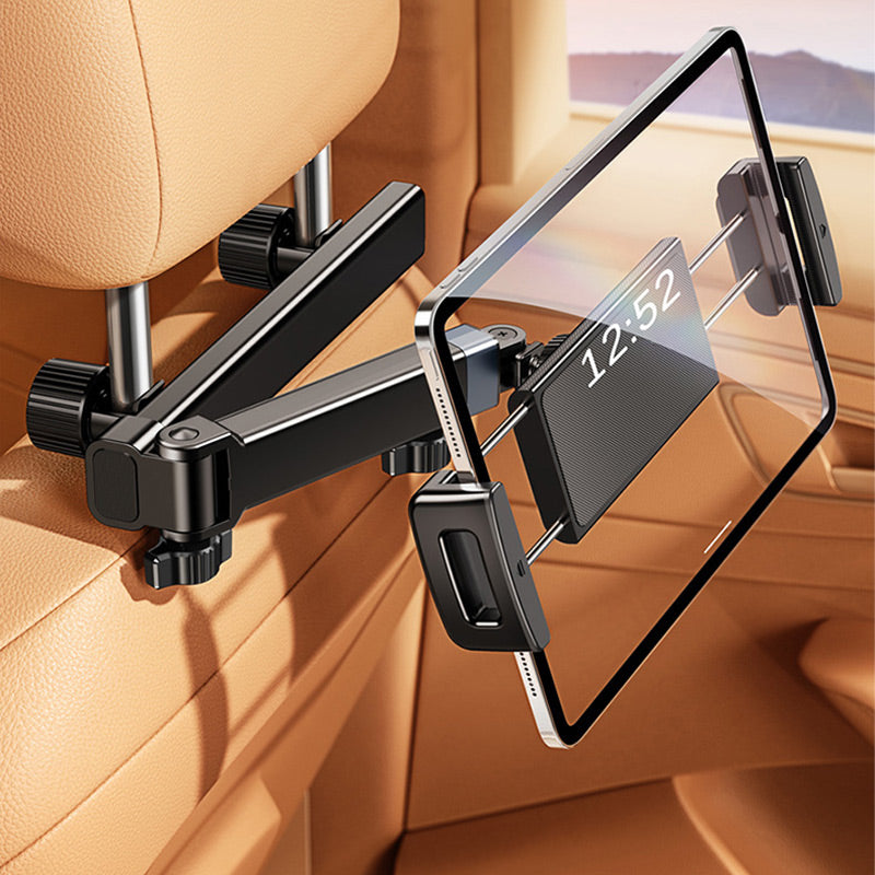 🚗50% DE RÉDUCTION📱Support de Tablette pour Appuie-Tête de Voiture – Rotation 360°, Triple Axe & Compatible 4,7–12,9"🎬