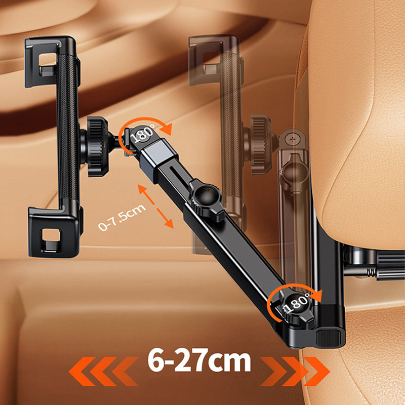 🚗50% DE RÉDUCTION📱Support de Tablette pour Appuie-Tête de Voiture – Rotation 360°, Triple Axe & Compatible 4,7–12,9"🎬