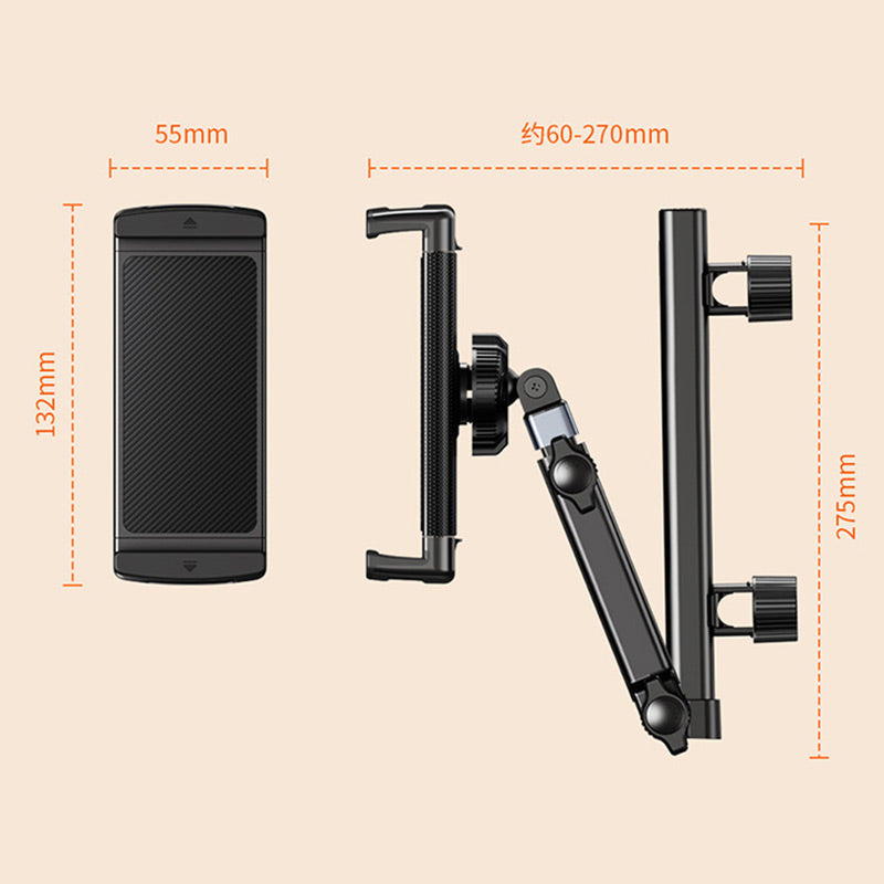 🚗50% DE RÉDUCTION📱Support de Tablette pour Appuie-Tête de Voiture – Rotation 360°, Triple Axe & Compatible 4,7–12,9"🎬