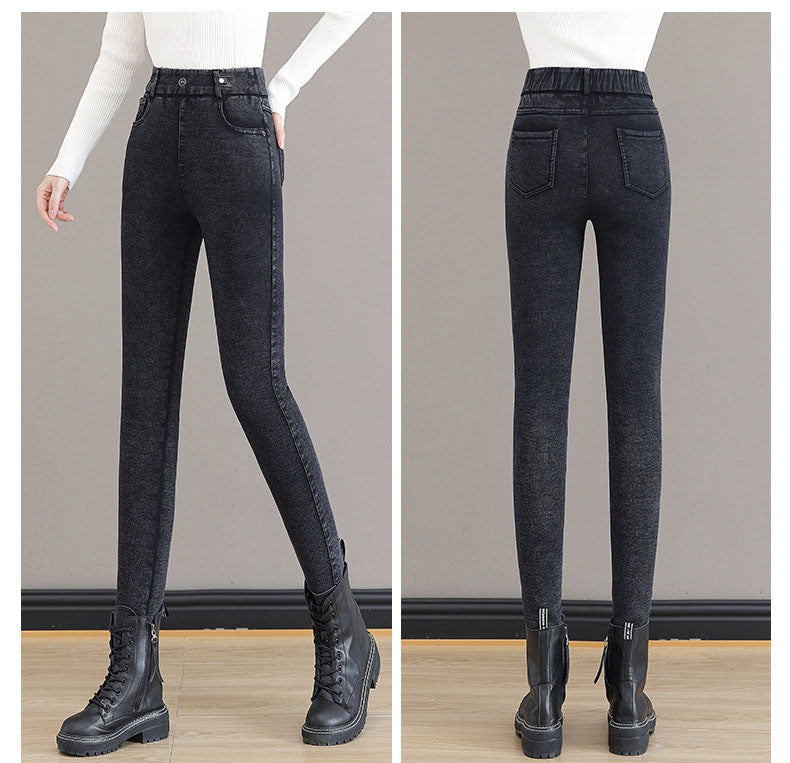 👖 50% DE RÉDUCTION! ✨ JEAN SKINNY CHAUD - Taille Haute & Tissu Stretch, Confort Optimal pour l'Hiver, Style Tendance pour Quotidien et Sorties ❄️💃