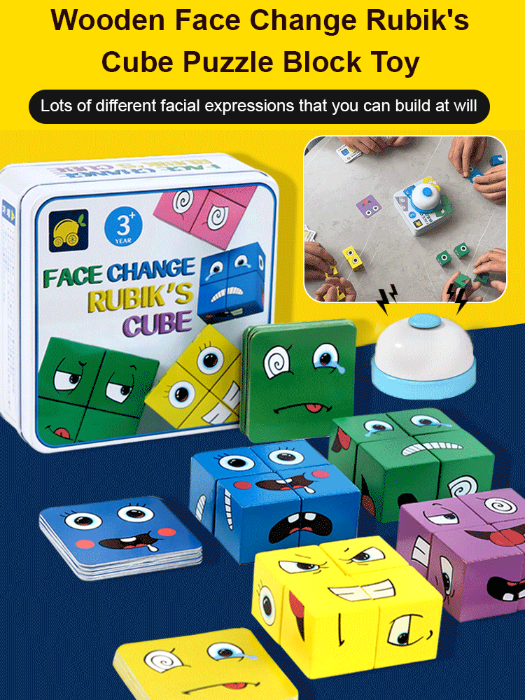 🎭Puzzle 5D Changement de Visages👨‍👩‍👧‍👦Jeu Familial Interactif, Stimule la Créativité et la Logique des Enfants✨