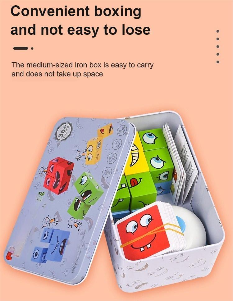 🎭Puzzle 5D Changement de Visages👨‍👩‍👧‍👦Jeu Familial Interactif, Stimule la Créativité et la Logique des Enfants✨