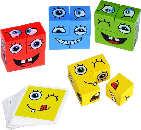 🎭Puzzle 5D Changement de Visages👨‍👩‍👧‍👦Jeu Familial Interactif, Stimule la Créativité et la Logique des Enfants✨