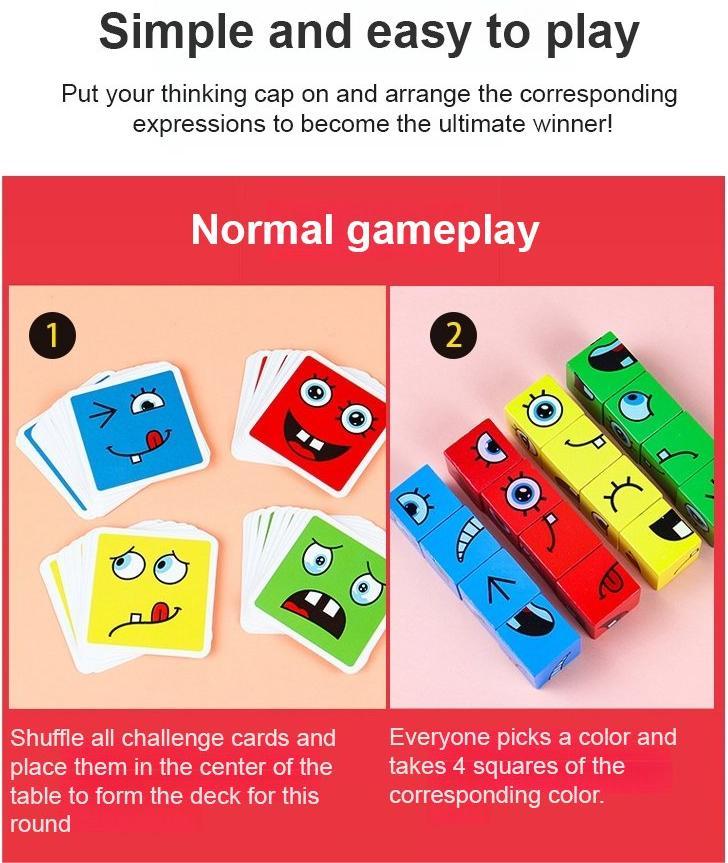🎭Puzzle 5D Changement de Visages👨‍👩‍👧‍👦Jeu Familial Interactif, Stimule la Créativité et la Logique des Enfants✨