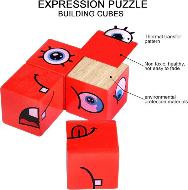 🎭Puzzle 5D Changement de Visages👨‍👩‍👧‍👦Jeu Familial Interactif, Stimule la Créativité et la Logique des Enfants✨