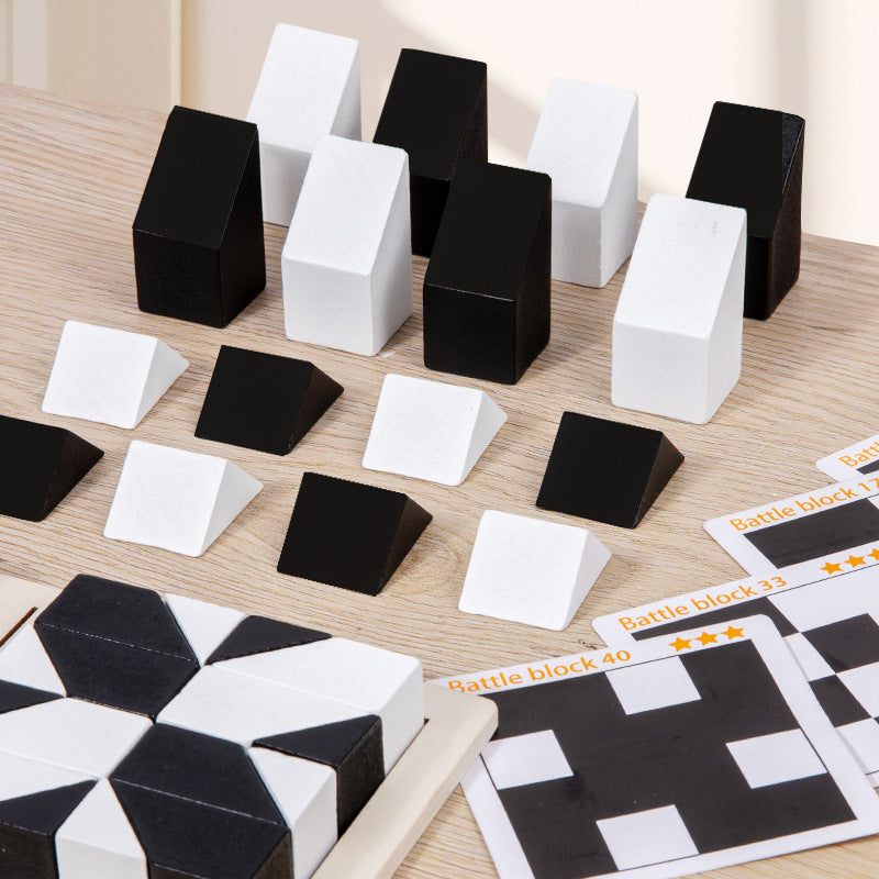 🌸Jeu de puzzle éducatif créatif pour enfants en noir et blanc