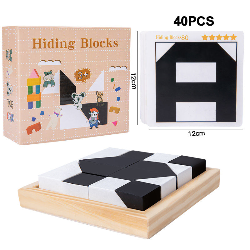 🌸Jeu de puzzle éducatif créatif pour enfants en noir et blanc