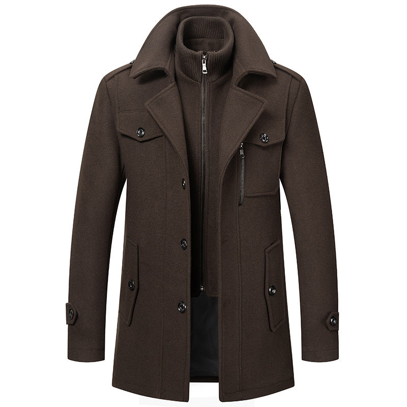 🔈50% DE RÉDUCTION!🧥MANTEAU HOMME DOUBLE COL🍂Laine Chaude Premium, Coupe Moderne pour Automne-Hiver, Style Élégant Intemporel✨