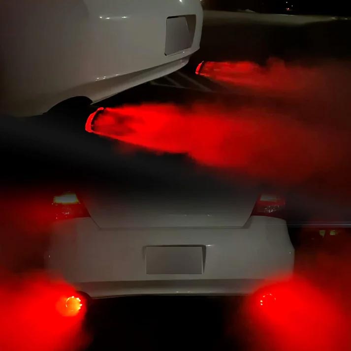🚗 50% DE RÉDUCTION! 🔥 Embout d'échappement LED – Effet flamme, fibre de carbone & universel 💨