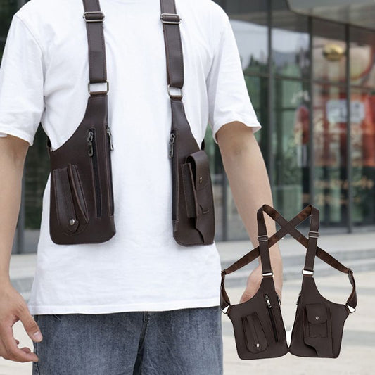Sac à Bandoulière en Cuir de Qualité Supérieure pour Hommes et Femmes - Multipoches Antivol