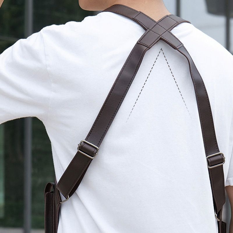 Sac à Bandoulière en Cuir de Qualité Supérieure pour Hommes et Femmes - Multipoches Antivol