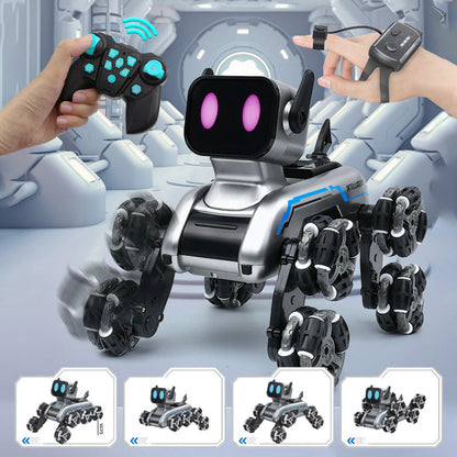 🔥Offre Spéciale✨Robot Chien Acrobatique 8 Roues🐾Détection Gestuelle, 360° Cascades, Lumières LED et Musique🤖