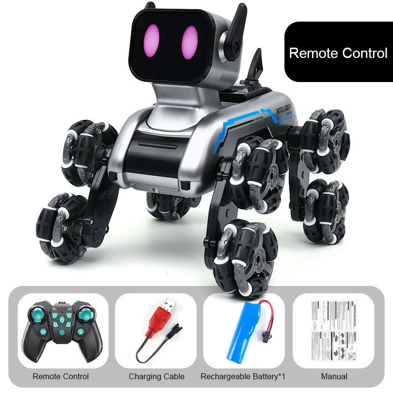 🔥Offre Spéciale✨Robot Chien Acrobatique 8 Roues🐾Détection Gestuelle, 360° Cascades, Lumières LED et Musique🤖