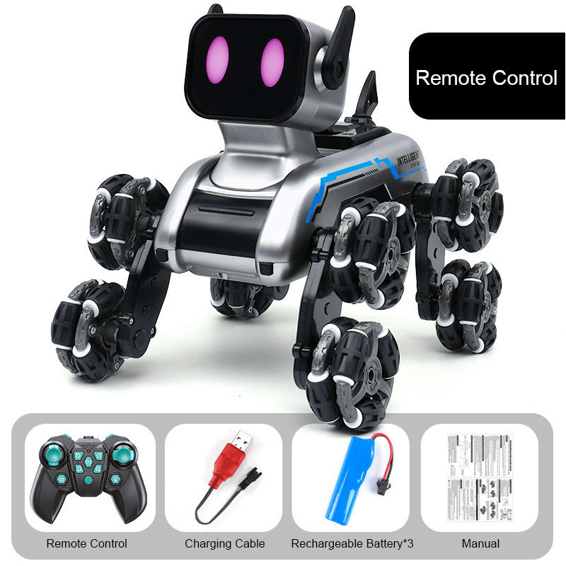 🔥Offre Spéciale✨Robot Chien Acrobatique 8 Roues🐾Détection Gestuelle, 360° Cascades, Lumières LED et Musique🤖