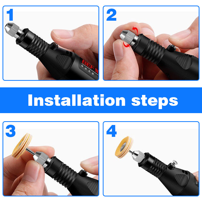 🔧50% DE RÉDUCTION!✨Mini Machine à Graver Portable Multifonctionnelle - 3-en-1 Gravure/Perçage/Polissage avec 3 Embouts pour Métal&Bois&Verre💎⚙️
