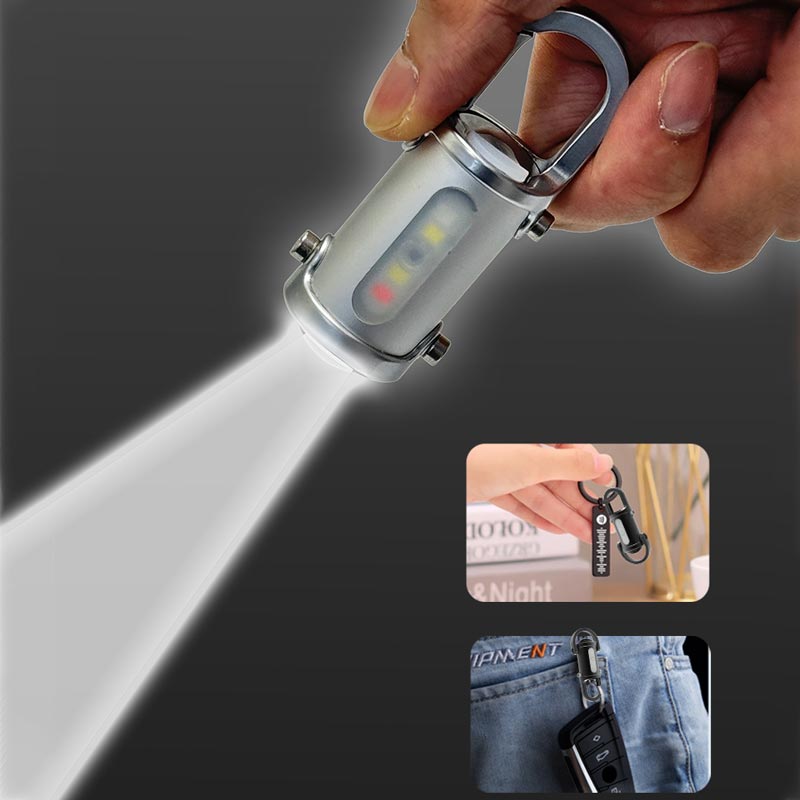 1200LM Mini Lampe Torche à Porte-Clés Ultra Brillante Étanche