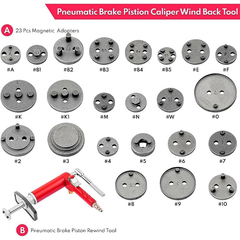 🔥Kit de 24-Pièces d’Outils de Compression pour Étrier de Frein Pneumatique