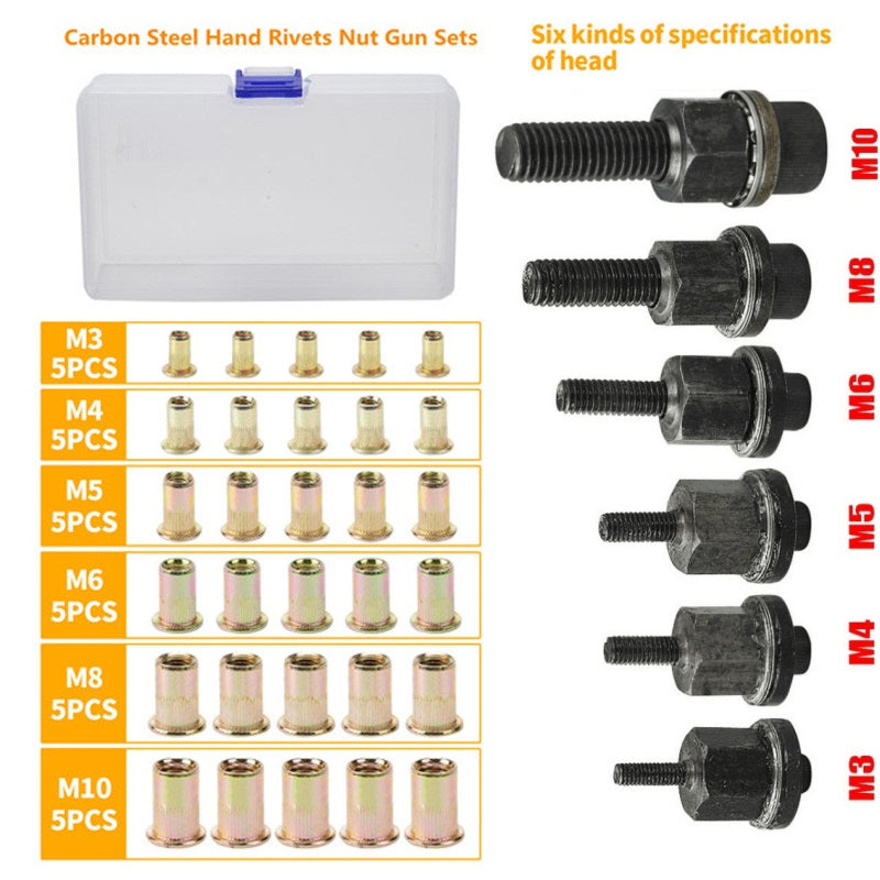 🔥Hot Sale 49% de réduction🔥Jeu d’écrous à sertir filetés avec tête plate