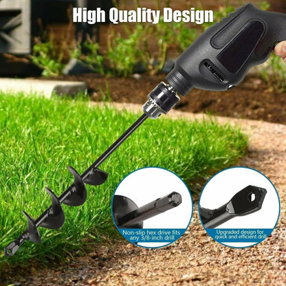 🎁🌱 PROMO FLASH 50% ! Foret Tarière pour Jardin – Acier Haute Teneur, Profondeur 43 cm, Compatible Perceuse, Plantation Bulbes & Semis, Désherbage ✨