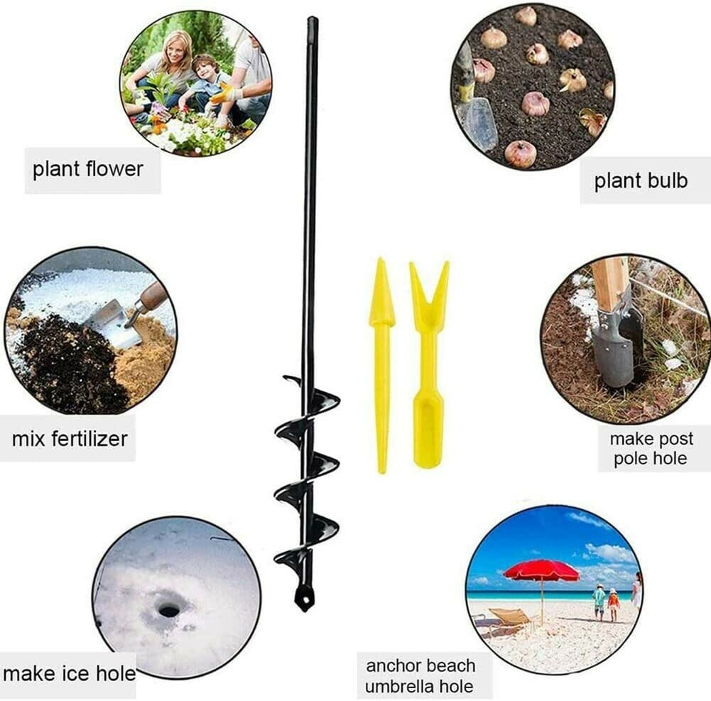 🎁 PROMO FLASH 50%🌱Foret Tarière pour Jardin – Acier Haute Teneur, Profondeur 43 cm, Compatible Perceuse, Plantation Bulbes & Semis, Désherbage ✨