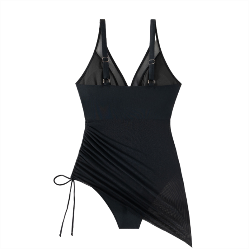 🍧Le maillot de bain amincissant en mesh transparent avec wraps de sarong