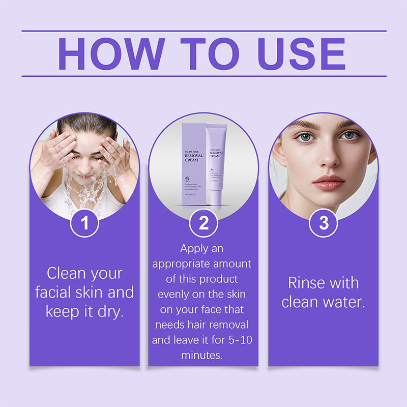 Crème Dépilatoire Douce et Indolore pour le Visage - Formule Hydratante, Testée Dermatologiquement