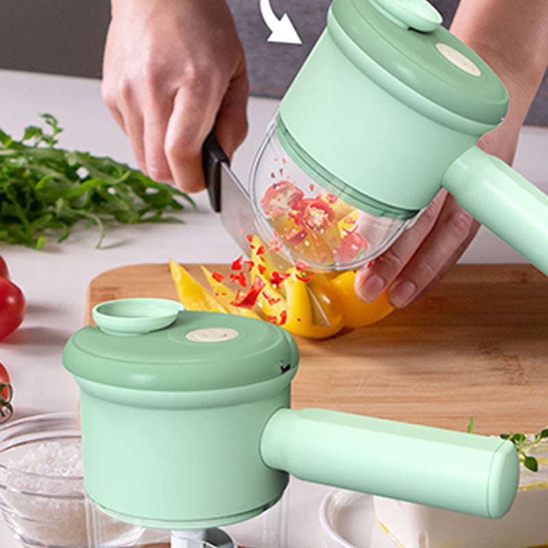 🥗 50% DE RÉDUCTION! 🔪 Hachoir & Trancheur Électrique Rechargeable – Lames précises, polyvalent & compact – Idéal pour légumes, salades et préparations rapides ⚡