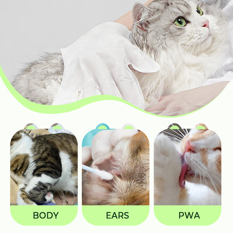 Gants Nettoyants Doux Sans Rinçage pour Animaux