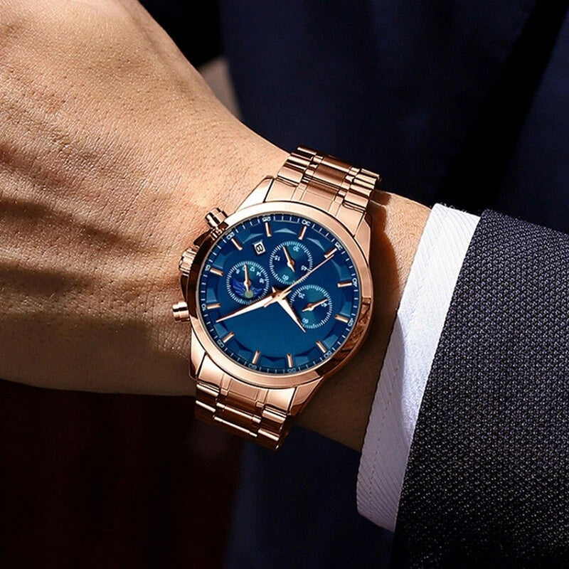 🎁🔥2025 ventes chaudes🔥⌚Montre à quartz en acier inoxydable pour hommes